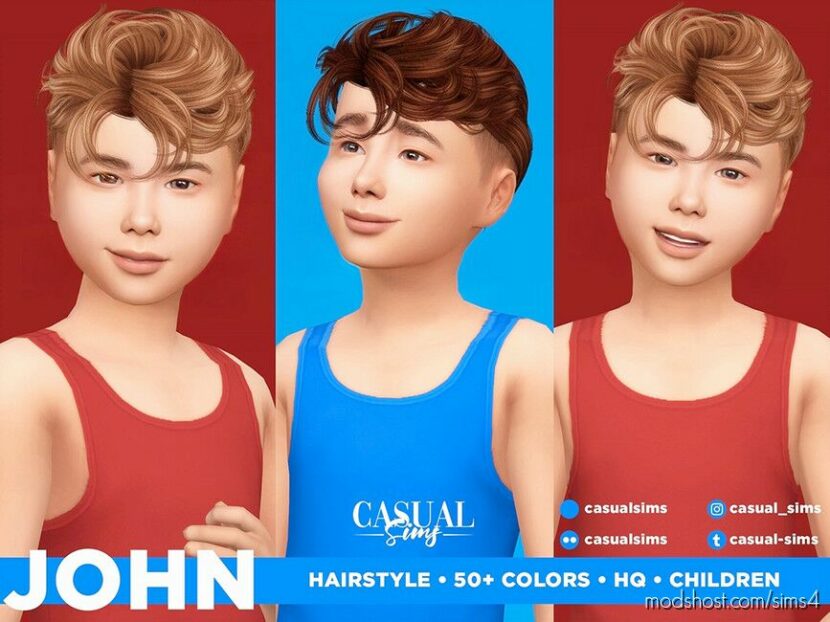 Sims 4 Male Mod: John Hairstyle Children (Featured)