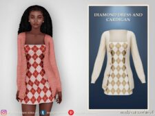 Sims 4 Elder Clothes Mod: Diamond Dress And Cardigan (Featured)