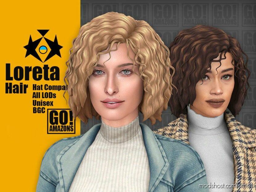 Sims 4 Teen Mod: Loreta Hair (Featured)