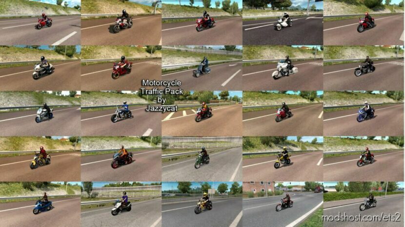 ETS2 Jazzycat Mod: Motorcycle Traffic Pack by Jazzycat V6.5.10 (Featured)