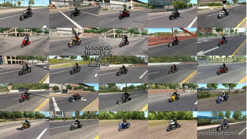 ATS Jazzycat Mod: Motorcycle Traffic Pack by Jazzycat V6.5.6 (Featured)