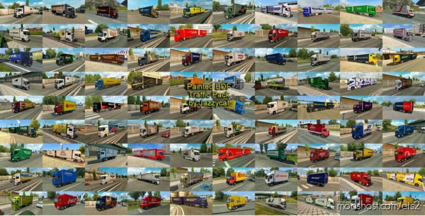 ETS2 BDF Mod: Painted BDF Traffic Pack by Jazzycat V15.6.6 (Featured)