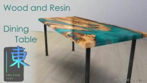 Sims 4 Object Mod: Wood and Resin Table Set (Image #2)