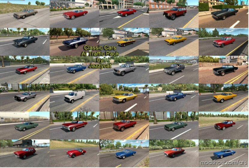 ATS Jazzycat Mod: Classic Cars AI Traffic Pack by Jazzycat V9.0.6 (Featured)