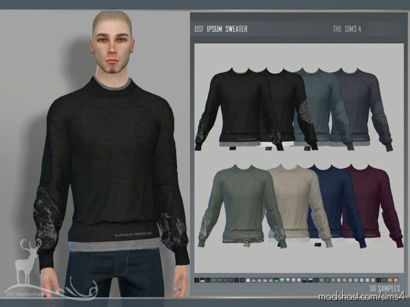 Sims 4 Male Clothes Mod: Ipsum Sweater (Featured)