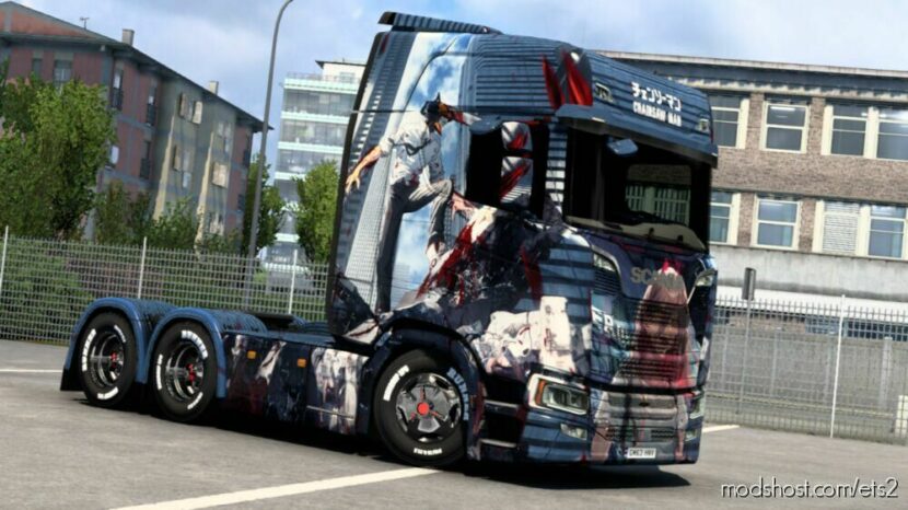 ETS2 Scania Mod: Chainsaw MAN Skin (Featured)