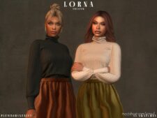 Sims 4 Adult Clothes Mod: LORNA Sweater + Skirt (Featured)