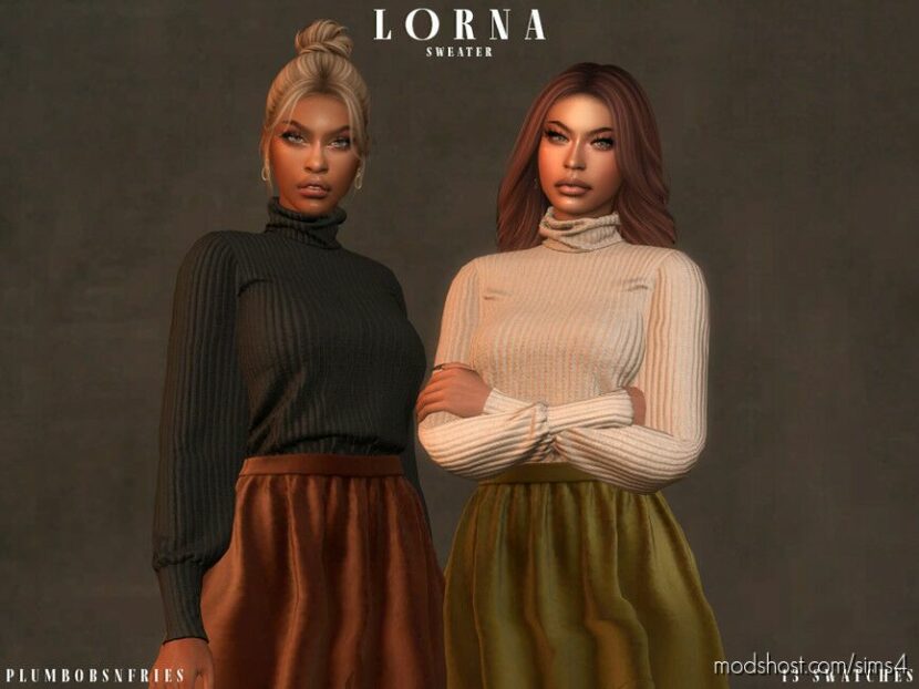 Sims 4 Adult Clothes Mod: LORNA Sweater + Skirt (Featured)