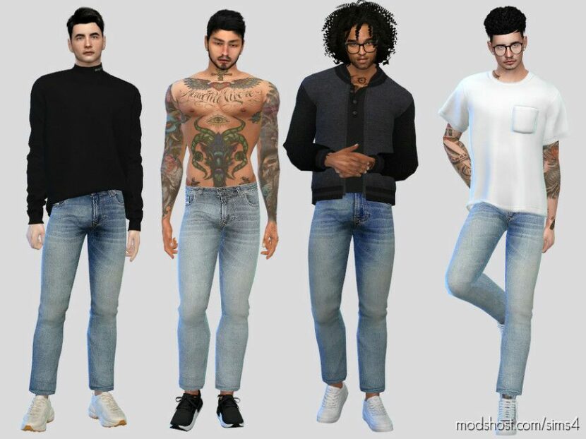 Sims 4 Elder Clothes Mod: Brix Slim-Fit Jeans (Featured)