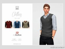 Sims 4 Adult Clothes Mod: Formal Shirt With Vest For Male Sim (Featured)