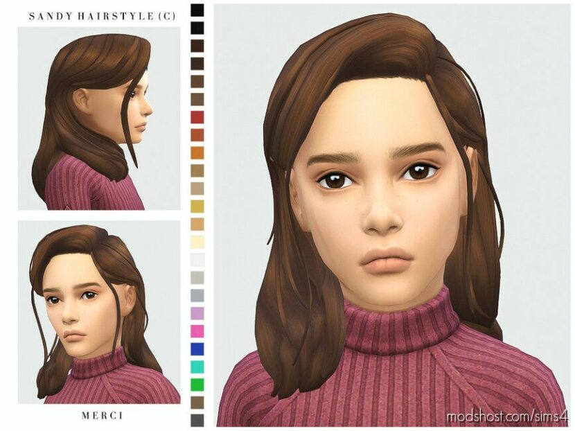 Sims 4 Female Mod: Sandy Hairstyle for Child (Featured)