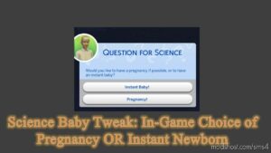 Sims 4 Mod: Science Baby Tweak: In-Game Choice of Pregnancy OR Instant Baby (Featured)