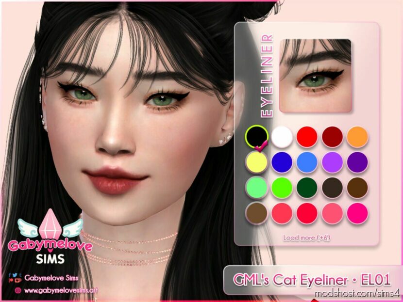 Sims 4 Makeup Mod: GML's Cat Eyeliner • EL01 (Featured)