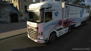 ETS2 Mod: skin for cabin DAF XG+ and trailer company TM global transport (Featured)