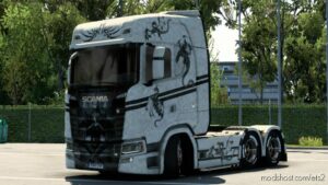 ETS2 Scania Mod: Black Dragon Scania Skin (Image #2)