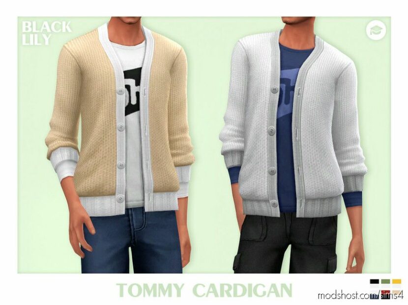 Sims 4 Teen Clothes Mod: Tommy Cardigan (Featured)