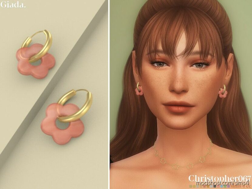 Sims 4 Female Accessory Mod: Giada Earrings (Featured)