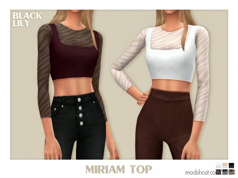 Sims 4 Elder Clothes Mod: Miriam Top (Featured)