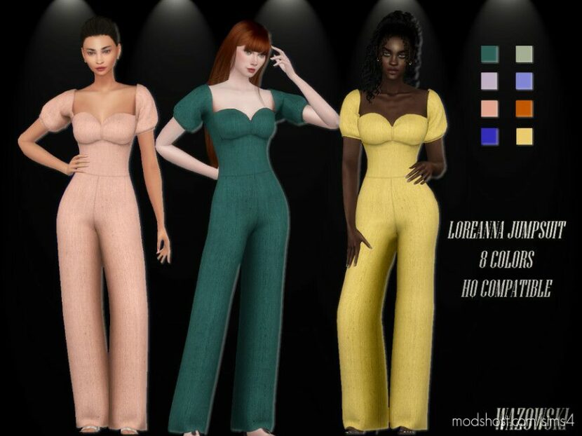 Sims 4 Elder Clothes Mod: Loreanne Jumpsuit (Featured)