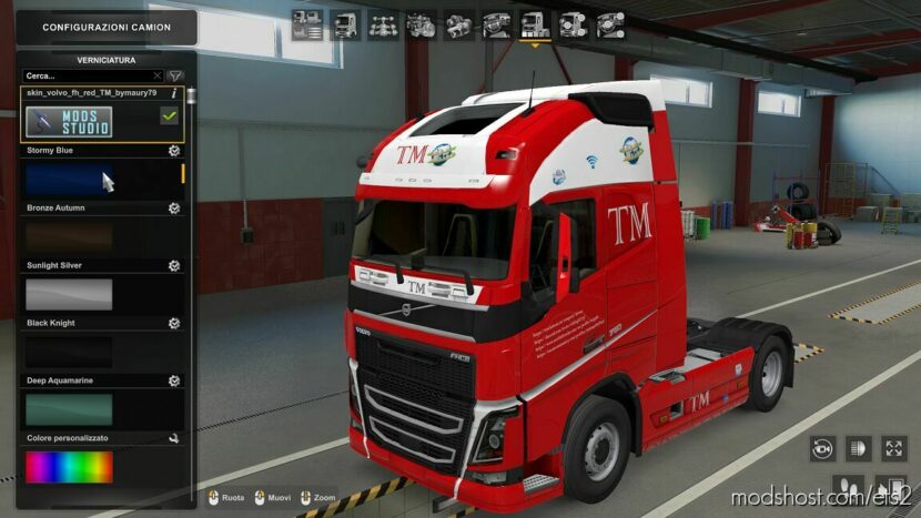 ETS2 Mod: skin volvo FH red TM global transport by maury79 1.46 (Featured)