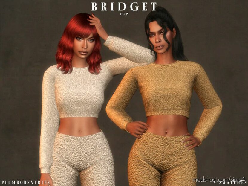 Sims 4 Everyday Clothes Mod: BRIDGET Set (Top+pants) (Featured)