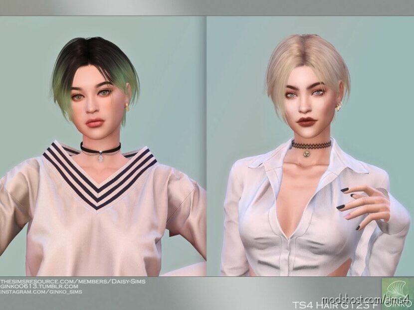 Sims 4 Mod: Short Bob Hairstyle - G123 (Featured)