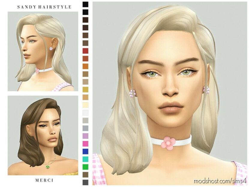 Sims 4 Female Mod: Sandy Hairstyle (Featured)