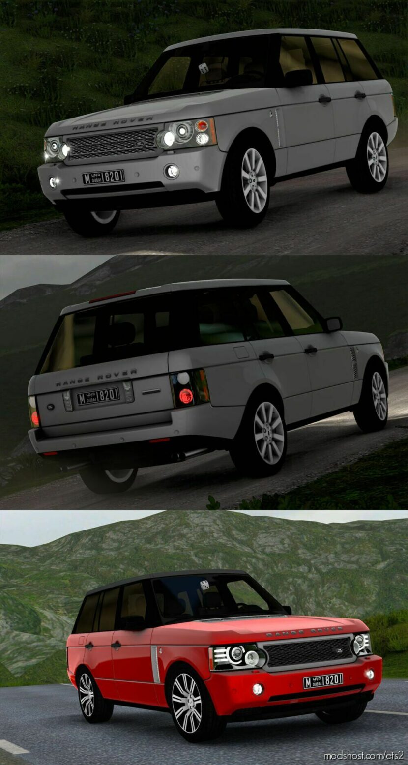 ETS2 Land Rover Car Mod: Range Rover Supercharged V8 2008 V7.5 1.47 (Featured)