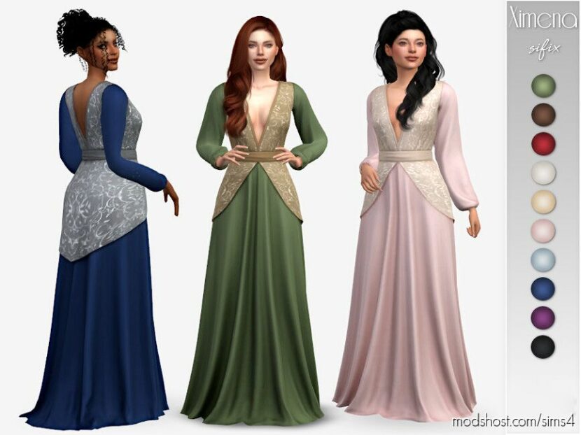 Sims 4 Elder Clothes Mod: Ximena Dress (Featured)