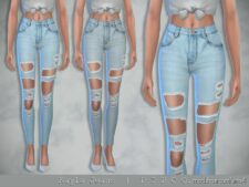 Sims 4 Elder Clothes Mod: Kayla Jeans (Ripped) (Featured)