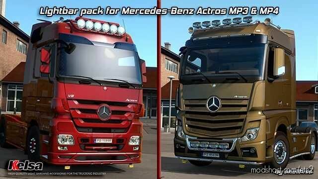 ETS2 Mercedes-Benz Part Mod: Kelsa Lightbars For MB Actros MP3 & MP4 1.47 (Featured)