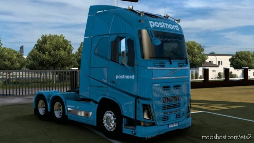 ETS2 Volvo Mod: Skin Volvo FH 2012 Postnord 1.40-1.47 (Featured)