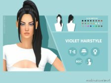 Sims 4 Female Mod: Violet Hairstyle (Featured)