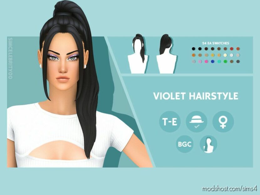 Sims 4 Female Mod: Violet Hairstyle (Featured)