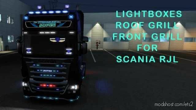 ETS2 RJL Mod: Lightboxes And Tuning Parts For Scania RJL (Featured)