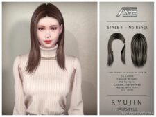 Sims 4 Female Mod: Ryujin Hairstyle - Style 1 without Bangs (Featured)