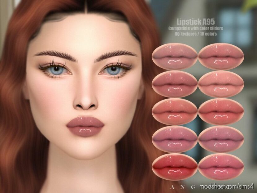 Sims 4 Female Makeup Mod: Lipstick A95 (Featured)