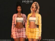 Sims 4 Female Clothes Mod: JODIE Set (Jacket+skirt) (Featured)