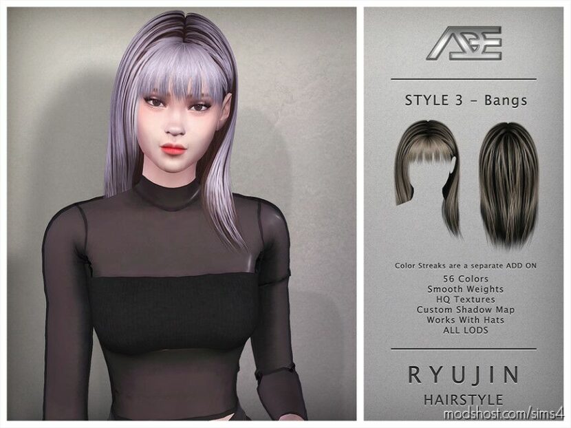 Sims 4 Female Mod: Ryujin Hairstyle V3 (Featured)