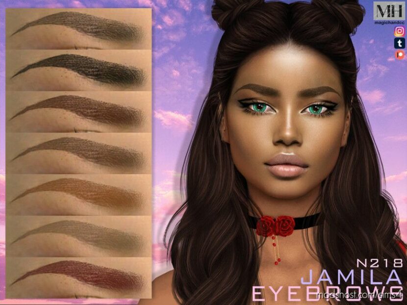 Sims 4 Hair Mod: Jamila Eyebrows N218 (Featured)