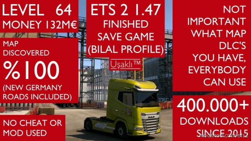 ETS2 Mod: 1.47 Finished Save Game Profile (Featured)