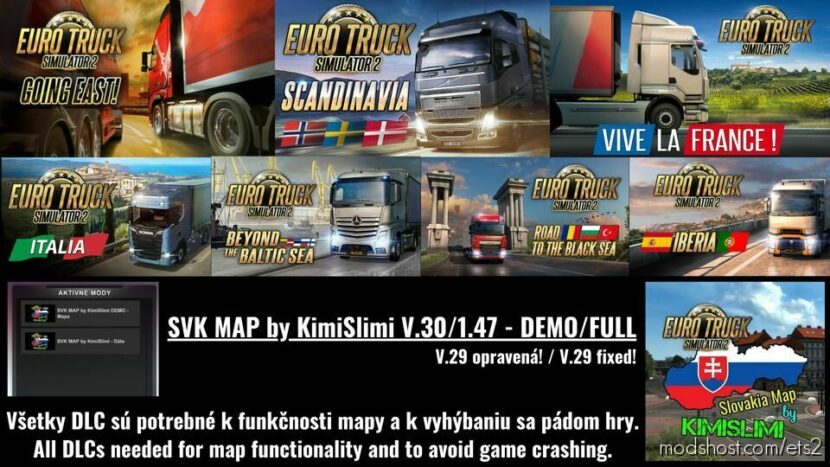 ETS2 Mod: SVK Map By Kimislimi V.30 1.47 (Demo – Fixed) (Featured)