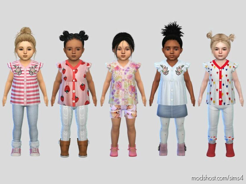 Sims 4 Kid Clothes Mod: Kitchie Blouse Toddler (Featured)