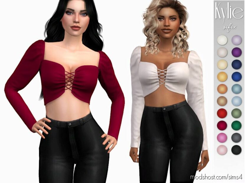 Sims 4 Adult Clothes Mod: Kylie Top (Featured)