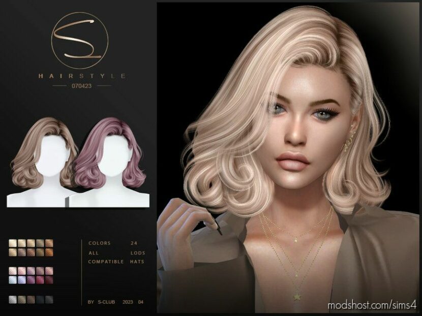 Sims 4 Female Mod: Elegant Curls Hairstyle Teresa070423 (Featured)