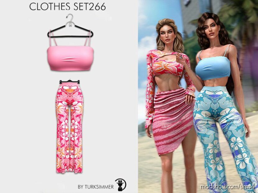 Sims 4 Teen Mod: Floral Clothes SET266 (Featured)