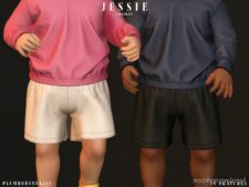 Sims 4 Male Clothes Mod: JESSIE SET (Hoodie & shorts) (Image #2)