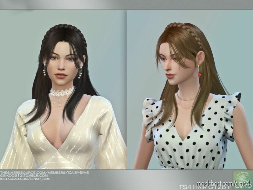 Sims 4 Female Mod: LONG Straight Hairstyle With Braids – G128 (Featured)