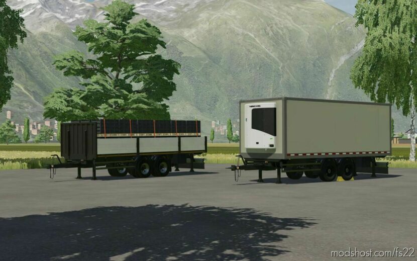 FS22 Volvo Mod: EDM Volvo Trailer Long Version With Autoload (Featured)