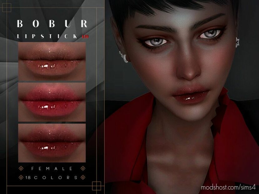 Sims 4 Female Makeup Mod: Lip gloss with sparkles (Featured)